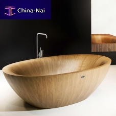 Oval bathtub LAGUNA PEARLfree-standingwooden