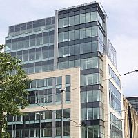 Stick system curtain wall AA®100 aluminum and glassdecorativemirror