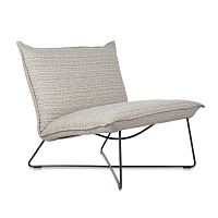 Contemporary fireside chair Earl fabricsteelgray