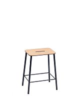 Industrial style bar stool ADAMwoodensteel base
