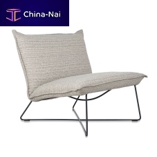 Contemporary fireside chair Earl fabricsteelgray
