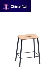 Industrial style bar stool ADAMwoodensteel base