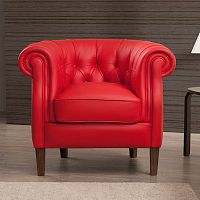 Chesterfield armchair DIANAleatherwhitered