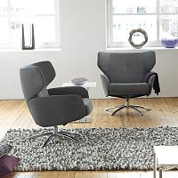 Scandinavian design armchair DesigNature : Nordkappfabricleatherwing
