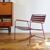 Contemporary armchair SURPRISINGleatherteaksteel