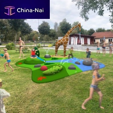 Water park play structure 20 SQM JUNGLE interactivewater jetwith sculpture