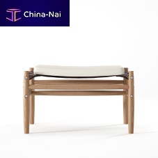 Contemporary ottoman ND02leatherteakoak