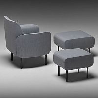 Contemporary armchair NONAfabricsteelwith footrest