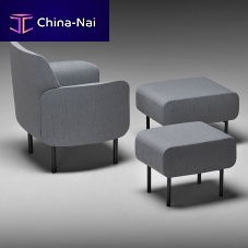 Contemporary armchair NONAfabricsteelwith footrest