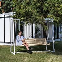 Metal swing seat Swing.H24woodenweather-resistant