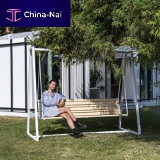 Metal swing seat Swing.H24woodenweather-resistant
