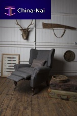 Traditional armchair LAUDALEfabricwith reclining backon casters