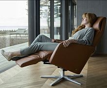 Contemporary relaxing armchair SCOTTleatherfabricreclining