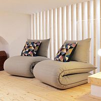 Contemporary fireside chair Chama fabricbedcushion