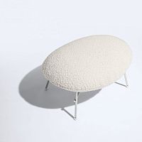 Contemporary pouf CLOCHEfabricbeechmetal