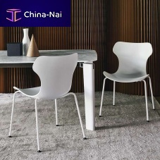 Contemporary chair Papilio Shellindoorfabricsolid wood base