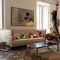Contemporary sofa Alcove fabricgraybeige