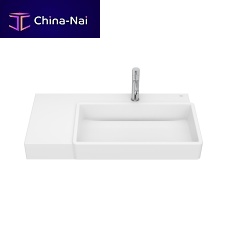 Wall-mounted washbasin TURAporcelainhigh-glossmatte finish