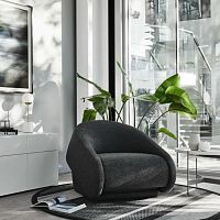 Contemporary armchair UP-LIFTfabricbedgray