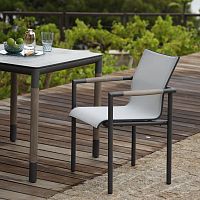 Contemporary chair BASTINGAGEoutdoorcanvasteak