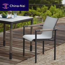 Contemporary chair BASTINGAGEoutdoorcanvasteak