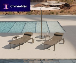 Contemporary sun lounger STYLETTOBatyline®aluminiumon casters