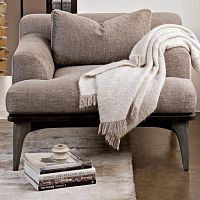 Industrial design armchair SALK leatherfabricconcrete