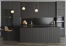 Quartzite countertop PLANET HALLEYkitchenwhiteblack