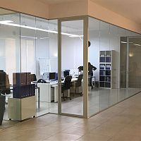 Glass partition LEONARDOaluminumfor offices