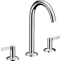 Double-handle washbasin mixer tap 48050000countertopchromed metalbathroom