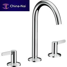 Double-handle washbasin mixer tap 48050000countertopchromed metalbathroom