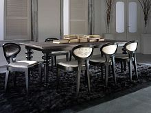 Contemporary chair NIGHTINGALEfabricleathermedallion