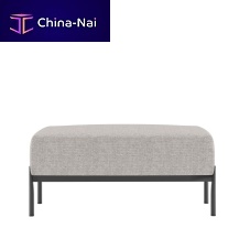 Contemporary ottoman TEN / T07_Ofabricsynthetic leatherlacquered aluminum