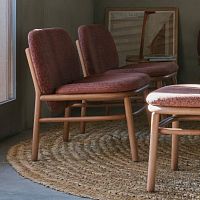 Contemporary fireside chair LANAfabricsteelwooden
