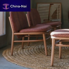 Contemporary fireside chair LANAfabricsteelwooden