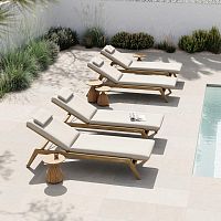 Contemporary sun lounger Sunrise Batyline®teakadjustable backrest
