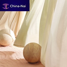 Plain sheer curtain fabric ALOE cottonwashabletransparent