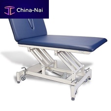 Electric Bobath table CA160 on casterswith adjustable height backrest2-section