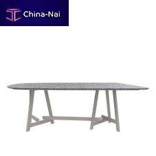 Contemporary dining table CHOPSTIX 219stonealuminum basestainless steel base