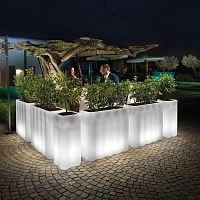 Polyethylene planter NEBULAilluminatedcontemporaryoutdoor