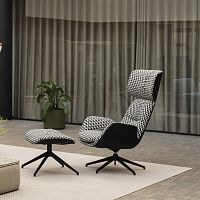 Contemporary chaise longue MILO WINGfabricleathermetal