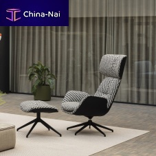 Contemporary chaise longue MILO WINGfabricleathermetal
