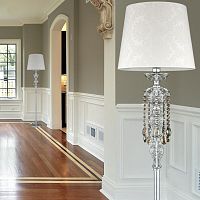 Floor-standing lamp OLYMPIAchromed metalSwarovski® crystalcontemporary