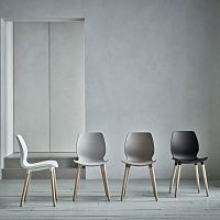 Contemporary chair SEED SERIEindoorwoodrecycled plastic