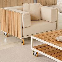 Contemporary lounge chair VINEYARD fabricaluminumwooden
