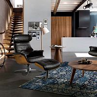 Contemporary footrest 5035leathercowhidecontract