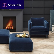 Contemporary armchair VENICEfabricleatherwooden