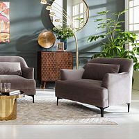 Contemporary armchair PROUD velvetpolyestersolid wood