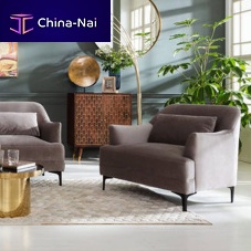 Contemporary armchair PROUD velvetpolyestersolid wood