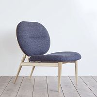 Contemporary fireside chair SOfabricwalnutoak